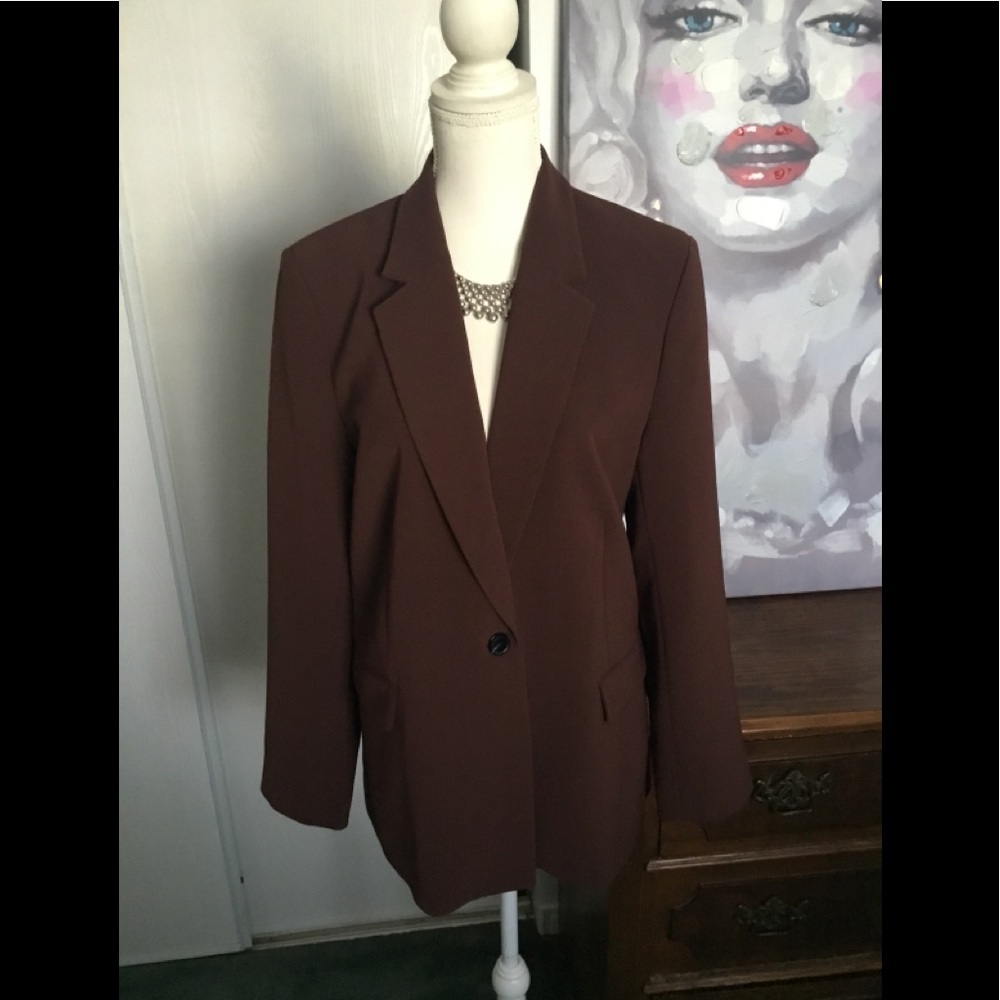 Simon's Brown Contemporaine Blazer Jacket - Tailored Single-Button